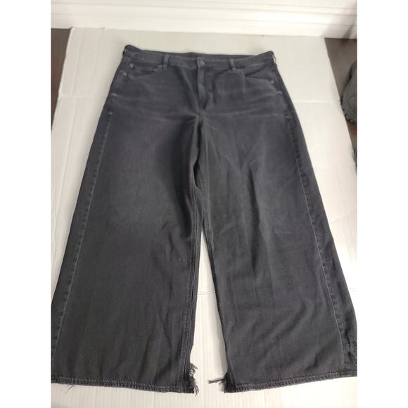 AMERICAN EAGLE Jeans Sz 20 Baggy Wide Leg Ankle Super High Rise Strigid Drapey - Picture 2 of 14